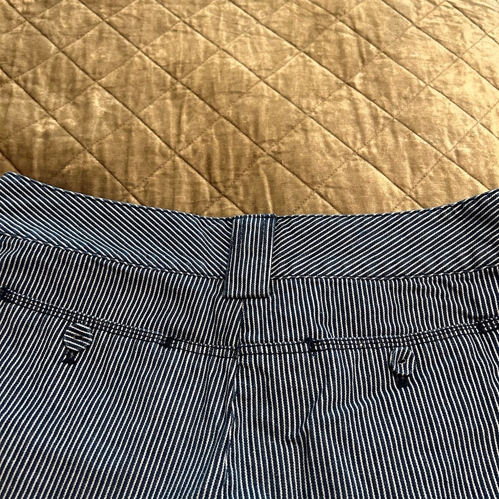 LOFT Blue and White A-Line Mini Skirt for Work - Picture 4 of 6